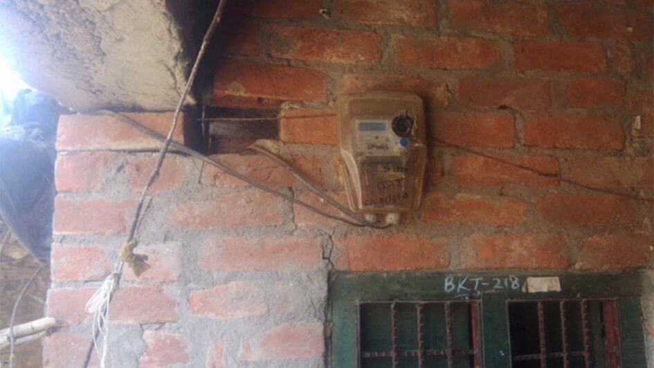 An electricity meter in a small Uttar Pradesh town.